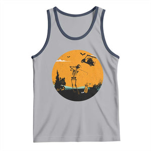 Funny Skeleton Golf Player Tank Top Halloween Gift TS12 Athletic Heather Navy Print Your Wear
