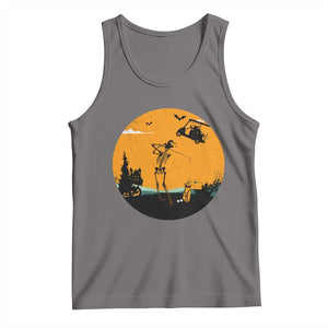 Funny Skeleton Golf Player Tank Top Halloween Gift TS12 Deep Heather Print Your Wear