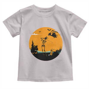Funny Skeleton Golf Player Toddler T Shirt Halloween Gift TS12 Ice Gray Print Your Wear
