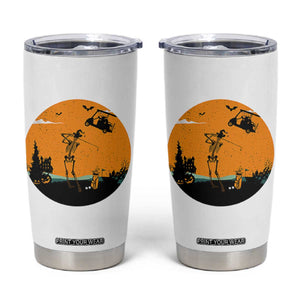 Funny Skeleton Golf Player Tumbler Cup Halloween Gift TS12 White Print Your Wear