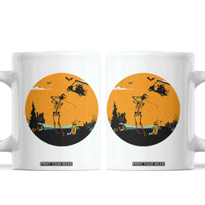 Funny Skeleton Golf Player Coffee Mug Halloween Gift TS12 White Print Your Wear