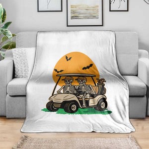 Funny Halloween Gift Throw Blanket Skeleton Driving Golf Cart TS12 Print Your Wear