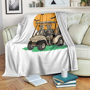 Funny Halloween Gift Throw Blanket Skeleton Driving Golf Cart TS12 Print Your Wear