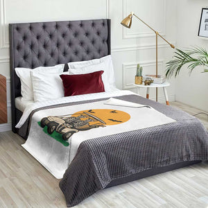 Funny Halloween Gift Throw Blanket Skeleton Driving Golf Cart TS12 Print Your Wear