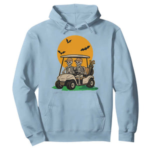 Funny Halloween Gift Hoodie Skeleton Driving Golf Cart TS12 Light Blue Print Your Wear