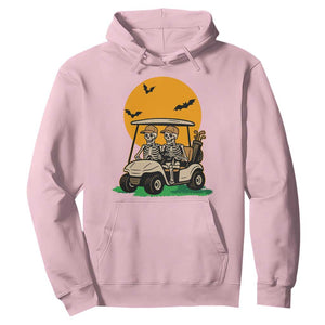 Funny Halloween Gift Hoodie Skeleton Driving Golf Cart TS12 Light Pink Print Your Wear