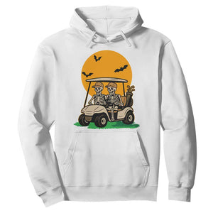 Funny Halloween Gift Hoodie Skeleton Driving Golf Cart TS12 White Print Your Wear
