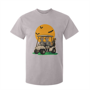 Funny Halloween Gift T Shirt For Kid Skeleton Driving Golf Cart TS12 Ice Gray Print Your Wear