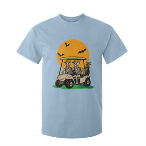 Funny Halloween Gift T Shirt For Kid Skeleton Driving Golf Cart TS12 Light Blue Print Your Wear