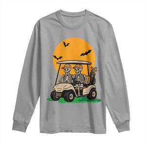 Funny Halloween Gift Long Sleeve Shirt Skeleton Driving Golf Cart TS12 Sport Gray Print Your Wear