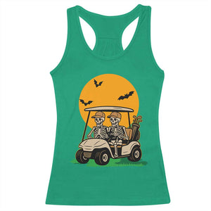Funny Halloween Gift Racerback Tank Top Skeleton Driving Golf Cart TS12 Irish Green Print Your Wear
