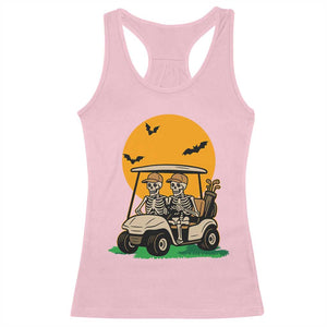Funny Halloween Gift Racerback Tank Top Skeleton Driving Golf Cart TS12 Light Pink Print Your Wear