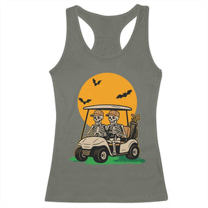 Funny Halloween Gift Racerback Tank Top Skeleton Driving Golf Cart TS12 Military Green Print Your Wear