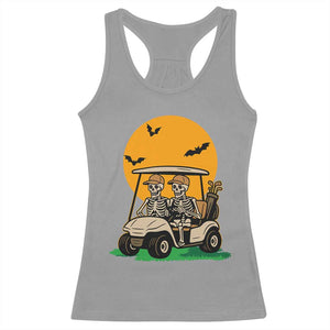 Funny Halloween Gift Racerback Tank Top Skeleton Driving Golf Cart TS12 Sport Gray Print Your Wear