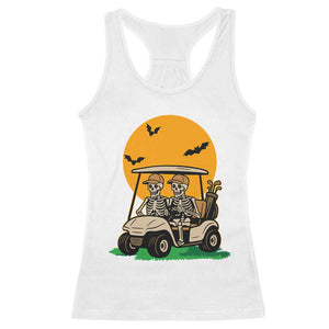 Funny Halloween Gift Racerback Tank Top Skeleton Driving Golf Cart TS12 White Print Your Wear
