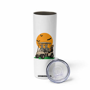 Funny Halloween Gift Skinny Tumbler Skeleton Driving Golf Cart TS12 Print Your Wear