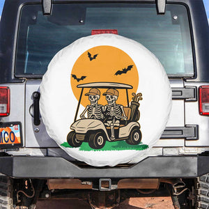 Funny Halloween Gift Spare Tire Cover Skeleton Driving Golf Cart TS12 No hole White Print Your Wear