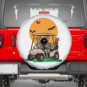 Funny Halloween Gift Spare Tire Cover Skeleton Driving Golf Cart TS12 White Print Your Wear