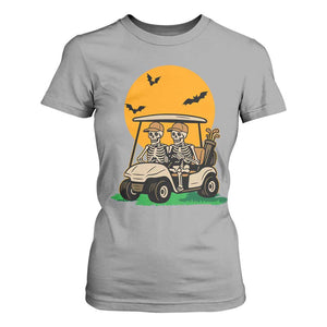 Funny Halloween Gift T Shirt For Women Skeleton Driving Golf Cart TS12 Sport Gray Print Your Wear