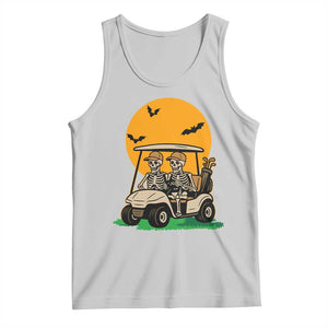 Funny Halloween Gift Tank Top Skeleton Driving Golf Cart TS12 Ash Print Your Wear