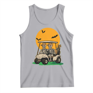 Funny Halloween Gift Tank Top Skeleton Driving Golf Cart TS12 Athletic Heather Print Your Wear