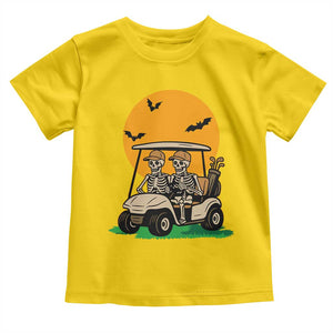 Funny Halloween Gift Toddler T Shirt Skeleton Driving Golf Cart TS12 Daisy Print Your Wear
