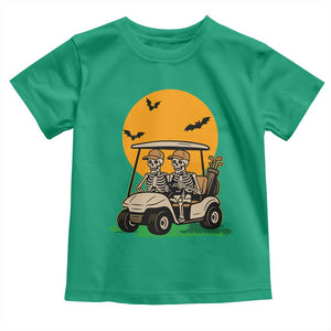 Funny Halloween Gift Toddler T Shirt Skeleton Driving Golf Cart TS12 Irish Green Print Your Wear
