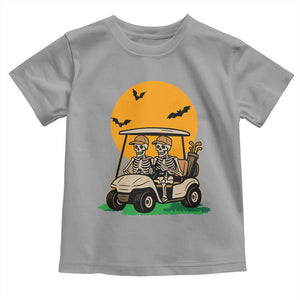 Funny Halloween Gift Toddler T Shirt Skeleton Driving Golf Cart TS12 Sport Gray Print Your Wear