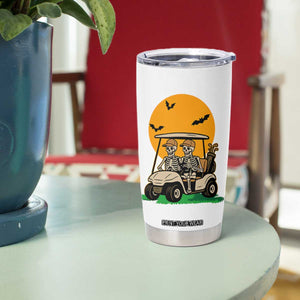 Funny Halloween Gift Tumbler Cup Skeleton Driving Golf Cart TS12 Print Your Wear