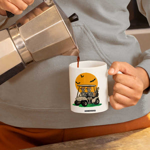 Funny Halloween Gift Coffee Mug Skeleton Driving Golf Cart TS12 Print Your Wear
