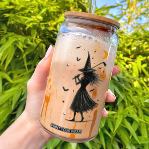 Halloween Sports Gift Glass Can Creepy Witch With Golf Club TS12 White Print Your Wear