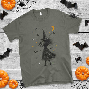 Halloween Sports Gift T Shirt Creepy Witch With Golf Club TS12 Military Green Print Your Wear