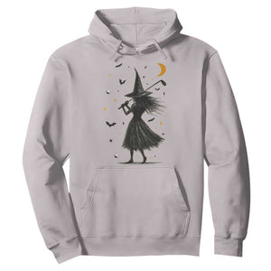 Halloween Sports Gift Hoodie Creepy Witch With Golf Club TS12 Ice Gray Print Your Wear
