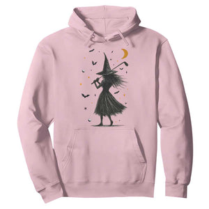 Halloween Sports Gift Hoodie Creepy Witch With Golf Club TS12 Light Pink Print Your Wear