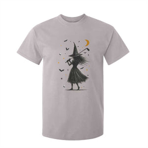 Halloween Sports Gift T Shirt For Kid Creepy Witch With Golf Club TS12 Ice Gray Print Your Wear