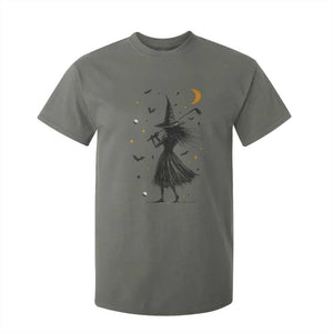Halloween Sports Gift T Shirt For Kid Creepy Witch With Golf Club TS12 Military Green Print Your Wear