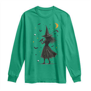 Halloween Sports Gift Long Sleeve Shirt Creepy Witch With Golf Club TS12 Irish Green Print Your Wear