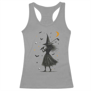 Halloween Sports Gift Racerback Tank Top Creepy Witch With Golf Club TS12 Sport Gray Print Your Wear