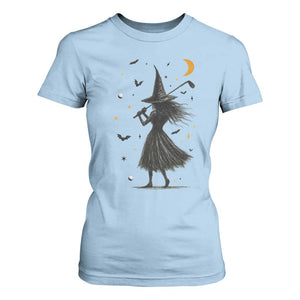 Halloween Sports Gift T Shirt For Women Creepy Witch With Golf Club TS12 Light Blue Print Your Wear