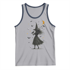 Halloween Sports Gift Tank Top Creepy Witch With Golf Club TS12 Athletic Heather Navy Print Your Wear