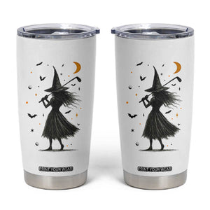 Halloween Sports Gift Tumbler Cup Creepy Witch With Golf Club TS12 White Print Your Wear