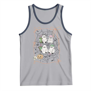 Funny Halloween Tank Top Ghost Golf Gift for Women TS12 Athletic Heather Navy Print Your Wear
