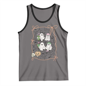 Funny Halloween Tank Top Ghost Golf Gift for Women TS12 Deep Heather Black Print Your Wear
