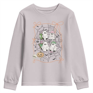 Funny Halloween Youth Sweatshirt Ghost Golf Gift for Women TS12 Ice Gray Print Your Wear