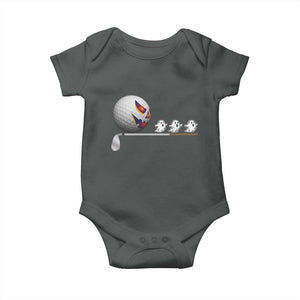 Funny Halloween Golf Pumpkin Chasing Ghost Gift Baby Onesie TS12 Dark Heather Print Your Wear