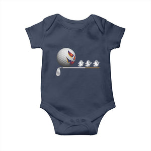 Funny Halloween Golf Pumpkin Chasing Ghost Gift Baby Onesie TS12 Navy Print Your Wear