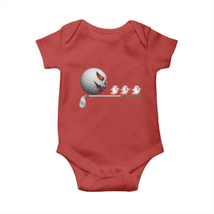 Funny Halloween Golf Pumpkin Chasing Ghost Gift Baby Onesie TS12 Red Print Your Wear