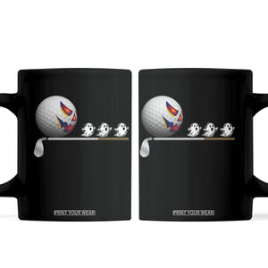 Funny Halloween Golf Pumpkin Chasing Ghost Gift Coffee Mug TS12 Black Print Your Wear