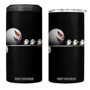 Funny Halloween Golf Pumpkin Chasing Ghost Gift 4 in 1 Can Cooler Tumbler TS12 One Size: 16 oz Black Print Your Wear
