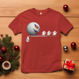 Funny Halloween Golf Pumpkin Chasing Ghost Gift T Shirt TS12 Red Print Your Wear